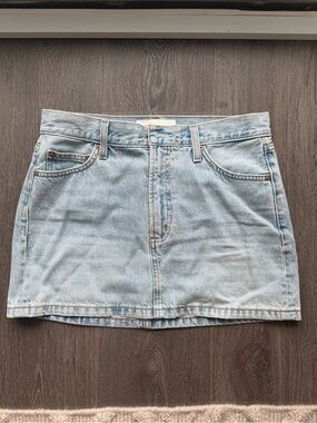 Denim Forum Light Blue Wash Denim Mini Skirt